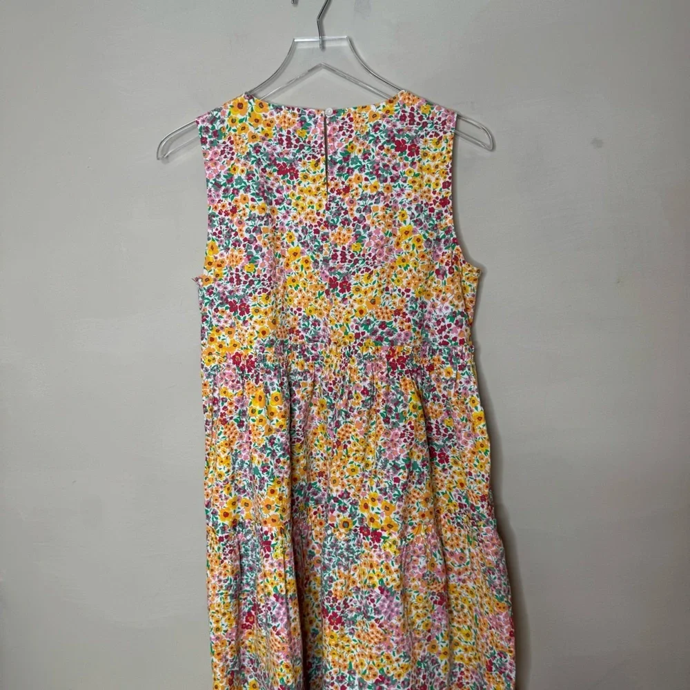 J.Crew Floral Sleeveless Midi Dress Size 8 - Picture 5 of 12